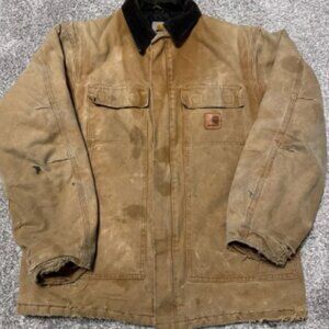 Carhartt C26-211 Artic Quilted Brown Duck Canvas‎ Work Jacket Mens Large Tall